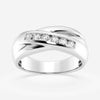 4mm Round Cut Lab Grown Crossover Channel Set Men's Wedding Band