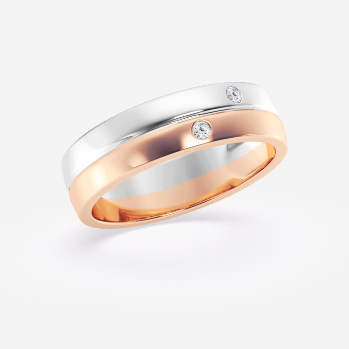 4mm Round Cut Double Burnished Lab Grown Men's Wedding Band