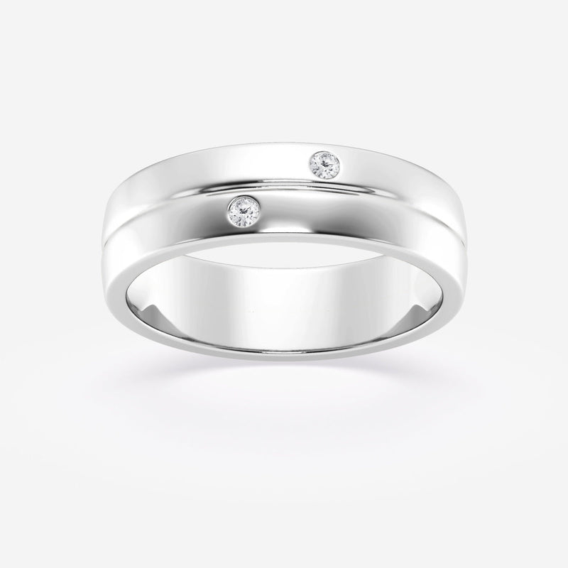 4mm Round Cut Double Burnished Lab Grown Men's Wedding Band