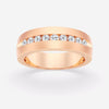 5mm Round Cut Channel Set Lab Grown Men's Wedding Band