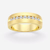 5mm Round Cut Channel Set Lab Grown Men's Wedding Band