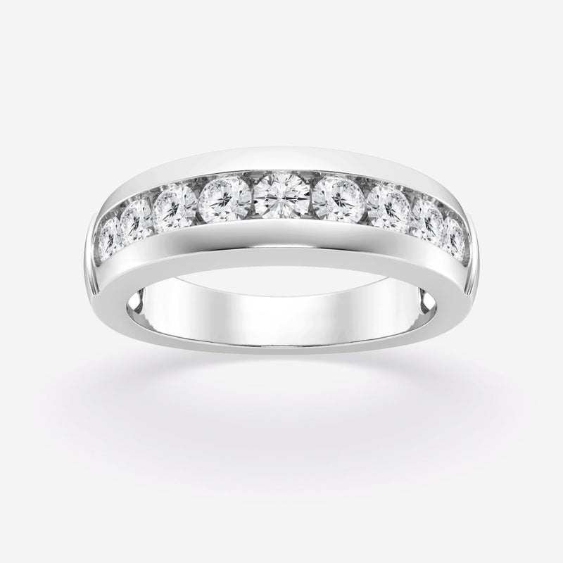 5.5mm Round Cut Lab Grown Nine Stone Men's Wedding Band