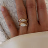 1.0CT-2.0CT Marquise Cut Moissanite Unique Engagement Ring