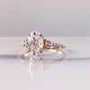 3.0CT Oval Moissanite 3 Stones Pave Setting Engagement Ring