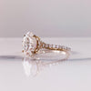 3.0CT Oval Moissanite 3 Stones Pave Setting Engagement Ring