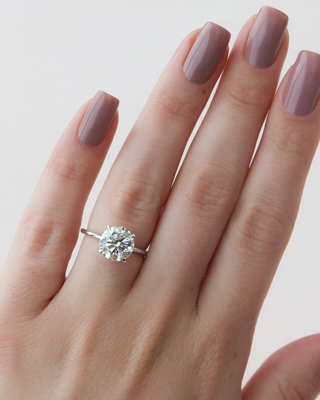1.0-3.0 CT Round Cut CVD Diamond Solitaire Engagement Ring