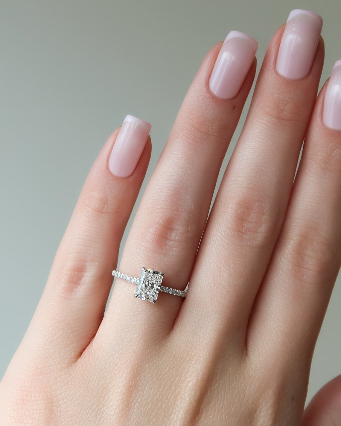 2.0 - 4.0  CT Radiant Cut CVD Diamond Hidden Halo & Pave Engagement Ring