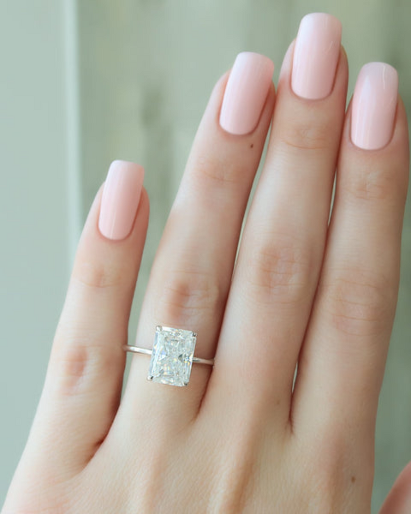 2.0 - 4.0  CT Radiant Cut CVD Diamond Solitaire Engagement Ring