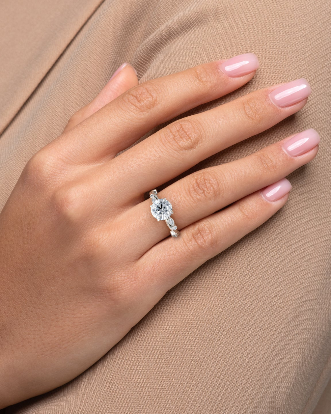 2.0 - 4.0 CT Round Cut CVD Diamond vintage Engagement Ring
