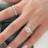 1.0 - 3.0 CT Round Cut CVD Diamond Hidden Halo & Pave Engagement Ring