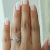 1.0 - 3.0 CT Round Cut CVD Diamond Three Stone Style Engagement Ring