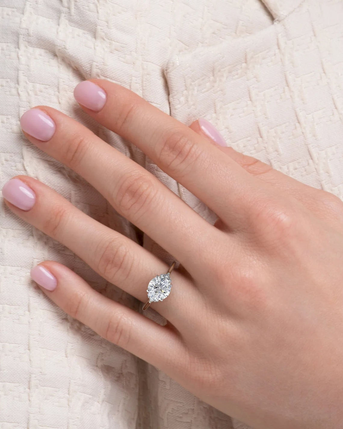 1.0 - 3.0 CT Round Cut CVD Diamond Cluster Engagement Ring