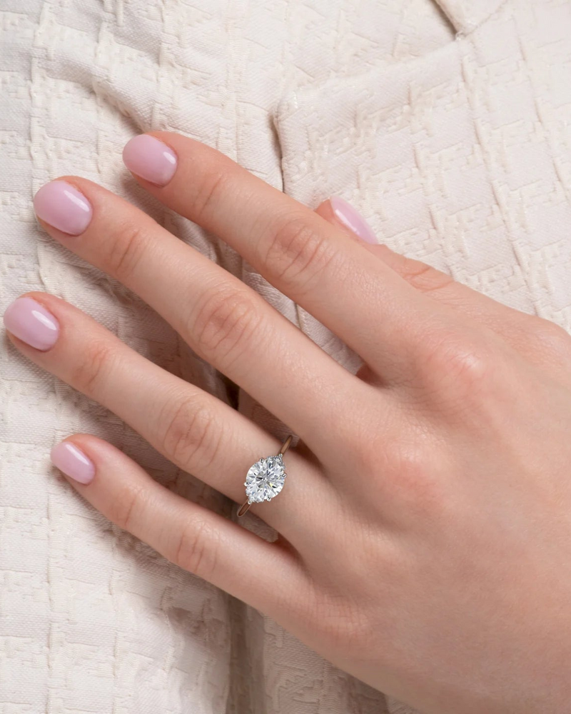 1.0 - 3.0 CT Round Cut CVD Diamond Cluster Engagement Ring