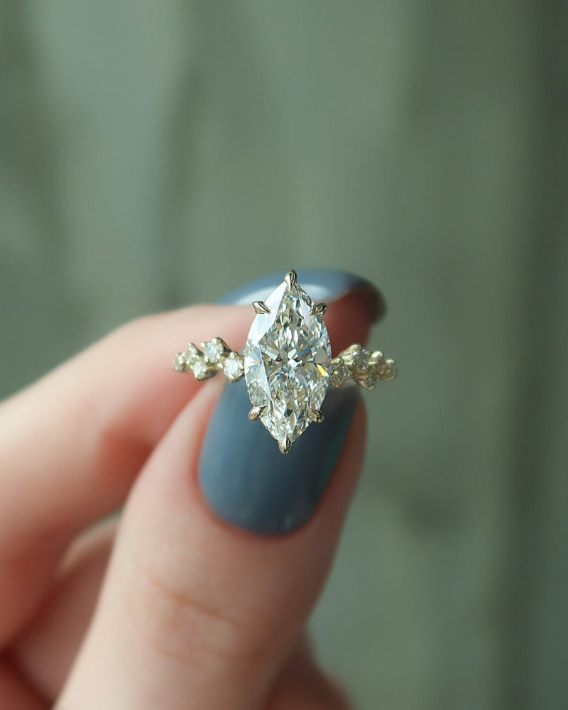 2.0 - 4.0 CT Marquise Cut CVD Diamond Cluster Engagement Ring