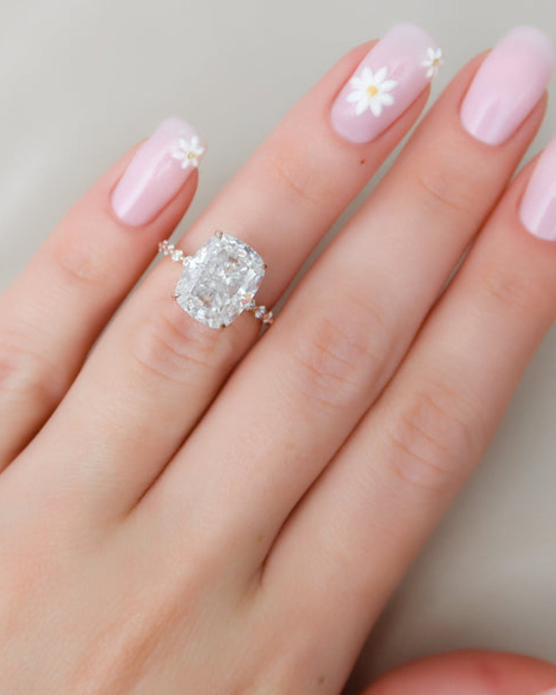 2.0 - 4.0 CT Elongated Cushion Cut CVD Diamond Hidden Halo & Pave Style Engagement Ring