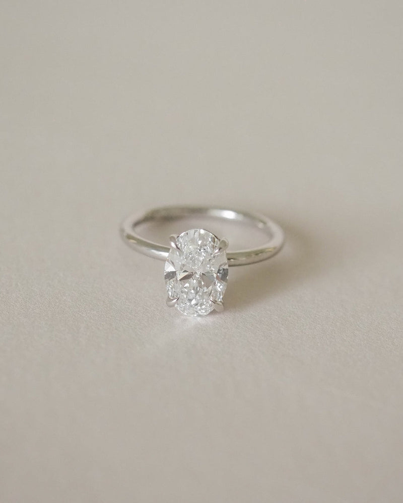 1.5- 2.50 Carats Oval CVD Diamond Solitaire Setting Engagement Ring