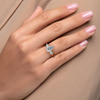 2.0 - 4.0 CT Pear Cut CVD Diamond Three Stone Style Engagement Ring