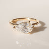 2.0 -4.0 Carats Pear Shaped CVD Diamond Solitaire Style Engagement Ring
