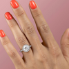2.0 - 4.0 CT Round Cut CVD Diamond Halo & Pave Engagement Ring