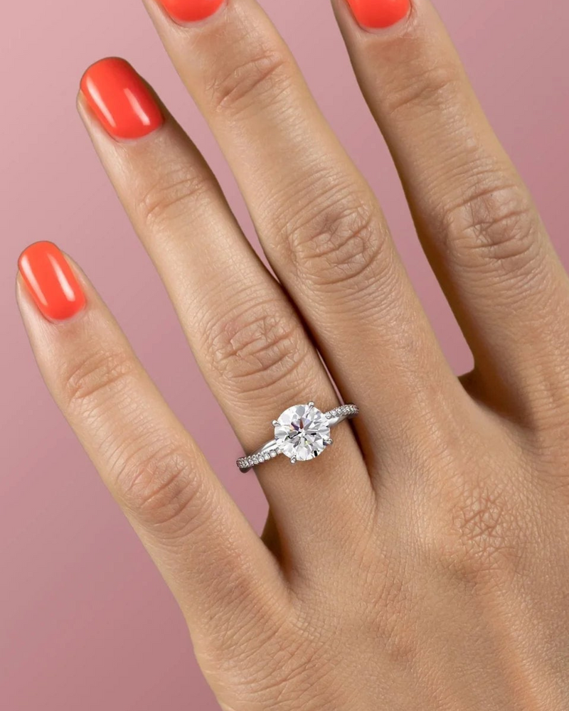 2.0 - 4.0 CT Round Cut CVD Diamond Twisted Engagement Ring