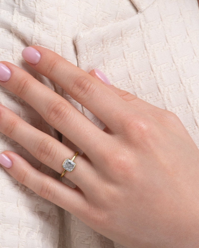 2.0 - 4.0 CT Cushion Cut CVD Diamond Solitaire Engagement Ring