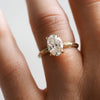 1.53 -2.50 Carats Oval Shaped CVD Diamond Pave Style Engagement Ring