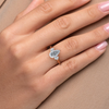 1.0 - 3.0 CT Pear Cut CVD Diamond Three Stone Engagement Ring