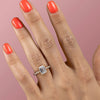 2.0- 4.0 CT Emerald Cut CVD Diamond Hidden Halo & Pave Engagement Ring