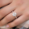 2.0 - 4.0 CT Elongated Cushion Cut CVD Diamond Hidden Halo & Pave Engagement Ring