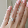 1.0 -3.0 CT Oval Cut CVD Diamond Hidden Halo Engagement Ring