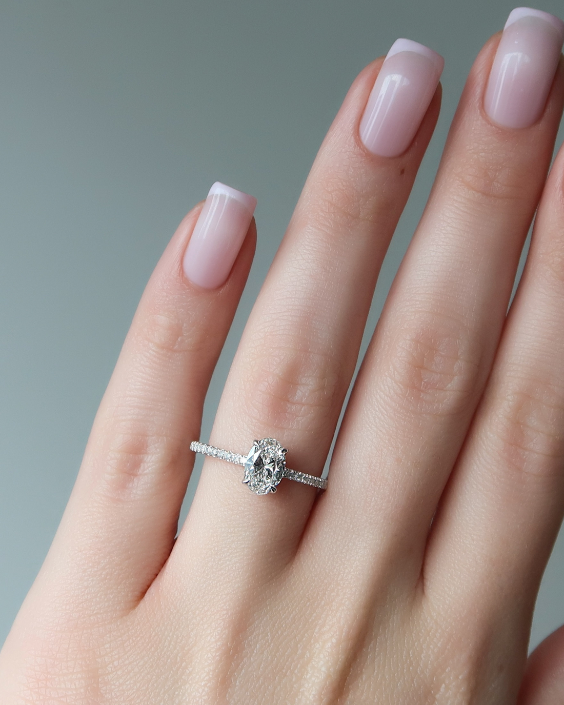 1.0 -3.0 CT Oval Cut CVD Diamond Pave Engagement Ring
