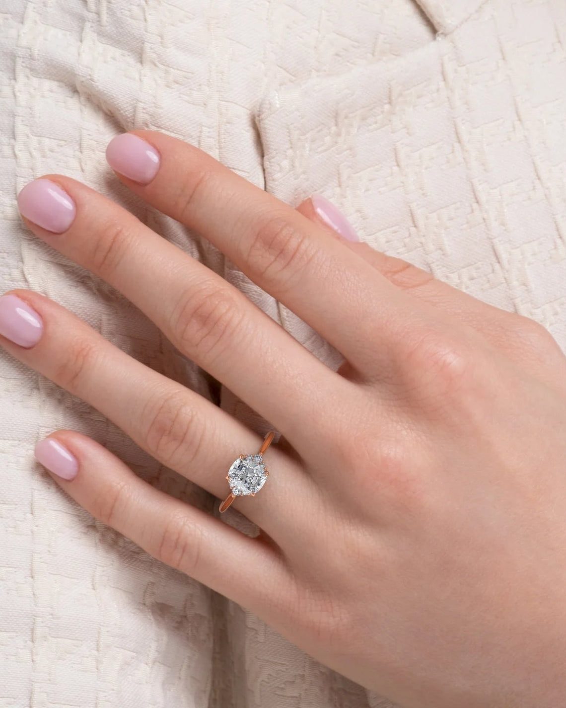 2.0 - 4.0 CT Elongated Cushion Cut CVD Diamond Cluster Engagement Ring