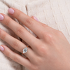 2.0 - 3.0 CT Cushion Cut CVD Diamond Three Stone Style Engagement Ring