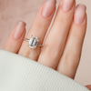 2.0 - 4.0 CT Emerald Cut CVD Diamond twisted Engagement Ring