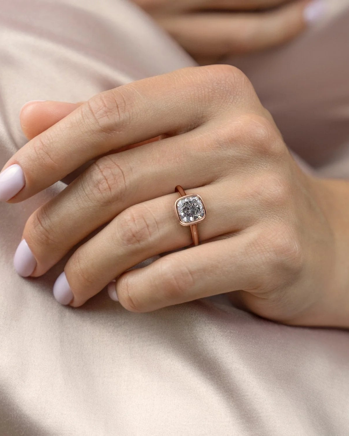 2.0 - 4.0 CT Cushion Cut CVD Diamond Hidden Halo Engagement Ring