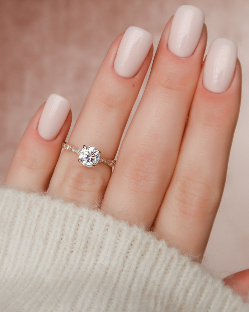 1.0 - 2.0 CT Round Cut CVD Diamond  art-deco Engagement Ring