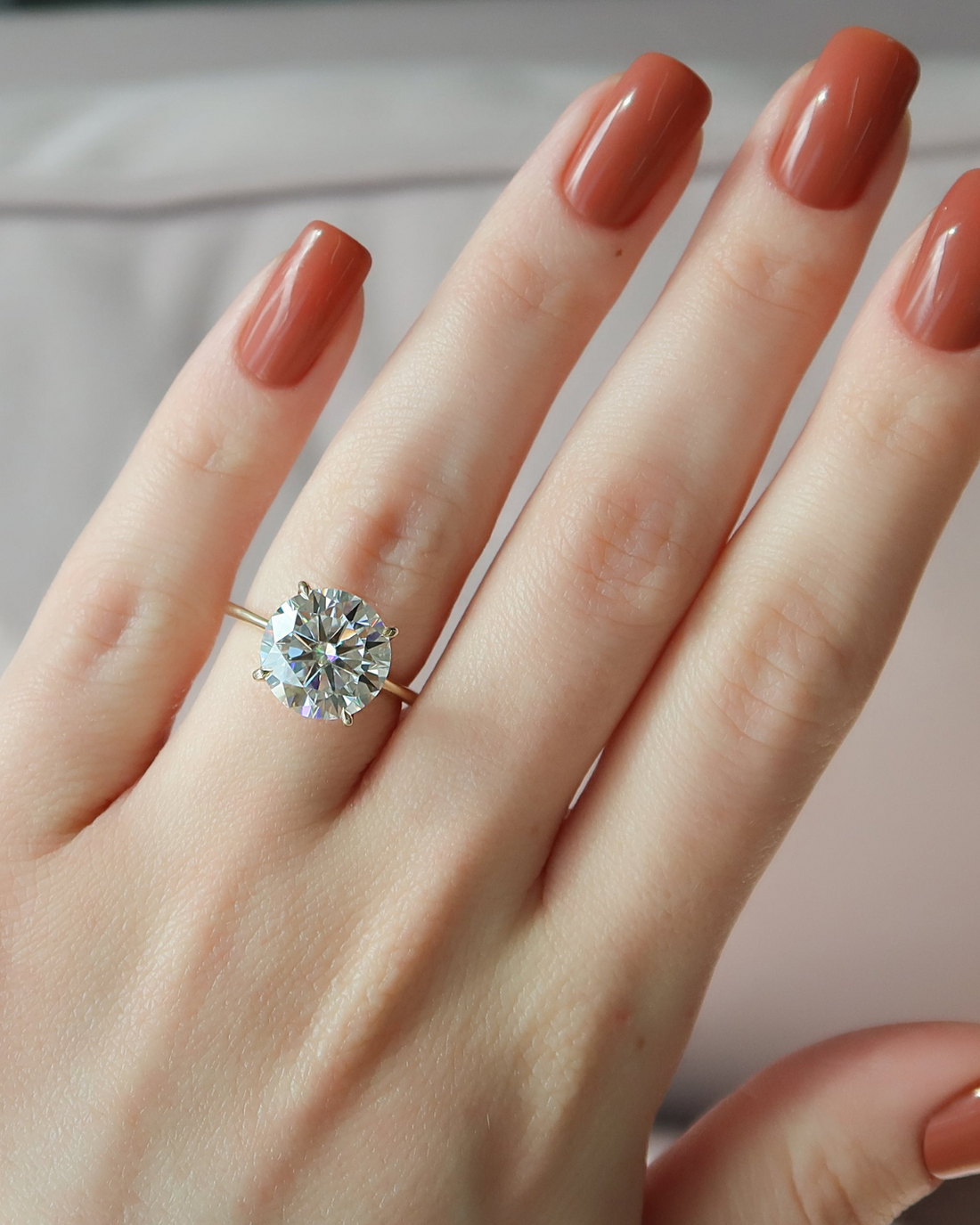 2.0  -  4.0 CT Round Cut CVD Diamond Solitaire Engagement Ring