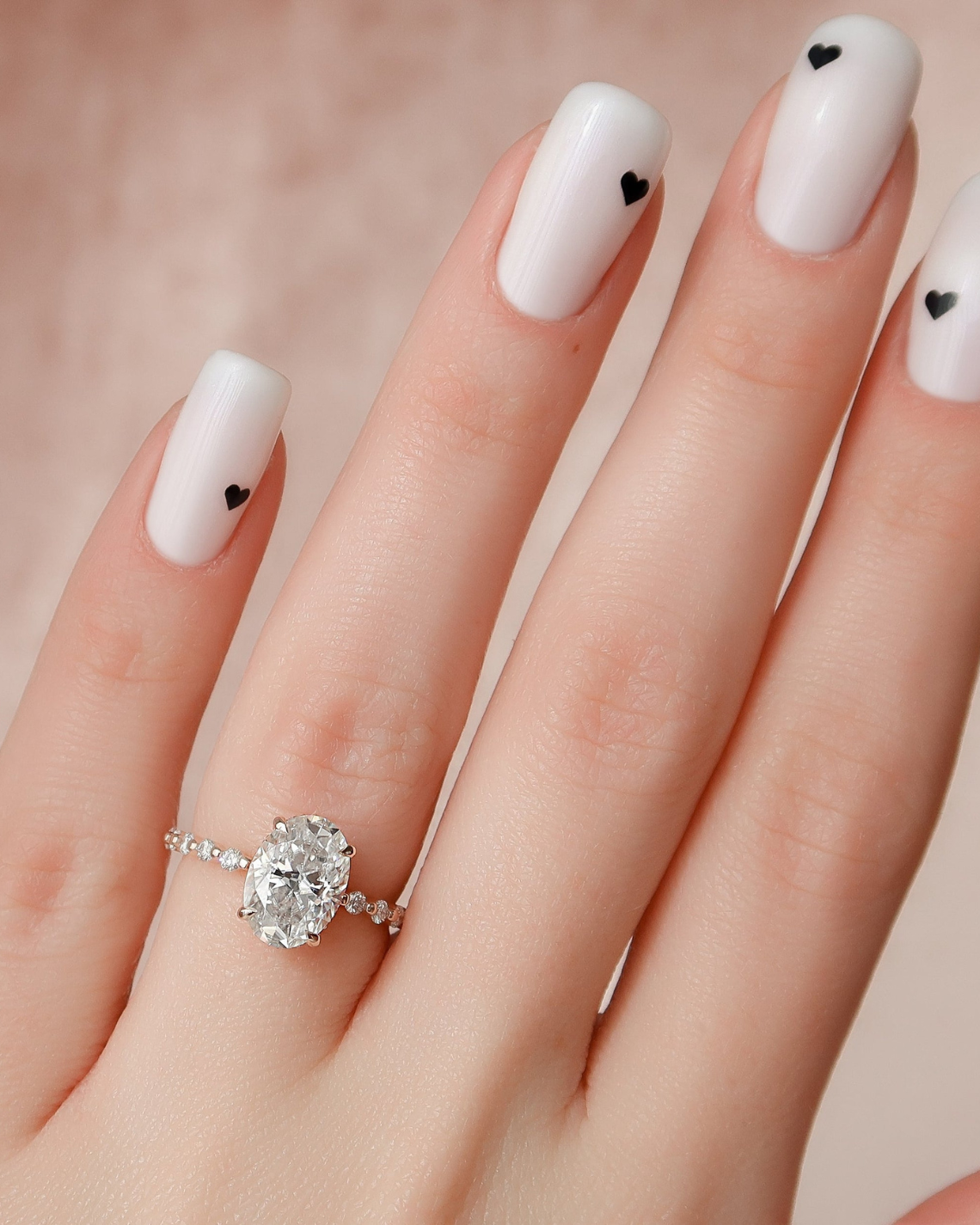 1.50 - 3.50 CT Oval Cut CVD Diamond Hidden Halo & Pave Engagement Ring