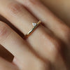 0.15 Carats trillion Shaped CVD Diamond Solitaire Setting Engagement Ring