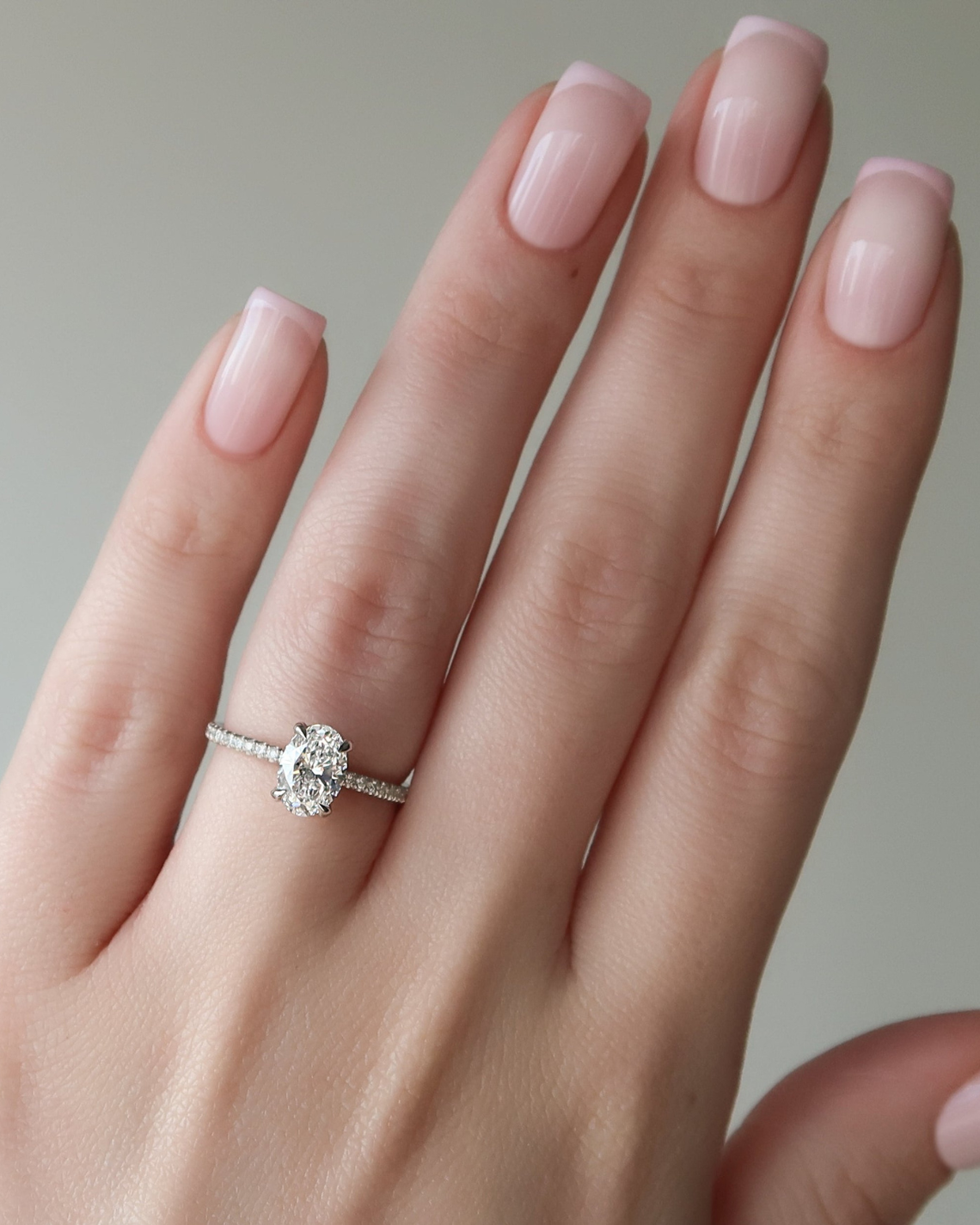 1.50 - 3.50 CT Oval Cut CVD Diamond Hidden Halo & Pave Engagement Ring