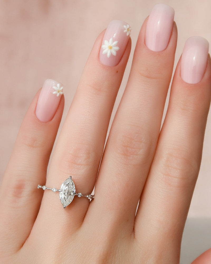 2.0 - 4.0 CT Marquise Cut CVD Diamond Dainty Engagement Ring