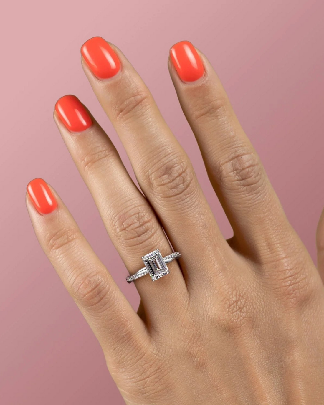 2.0 - 4.0 CT Emerald Cut CVD Diamond twisted Engagement Ring