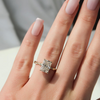 2.0 - 4.0  CT Radiant Cut CVD Diamond Twisted Hidden Halo Engagement Ring