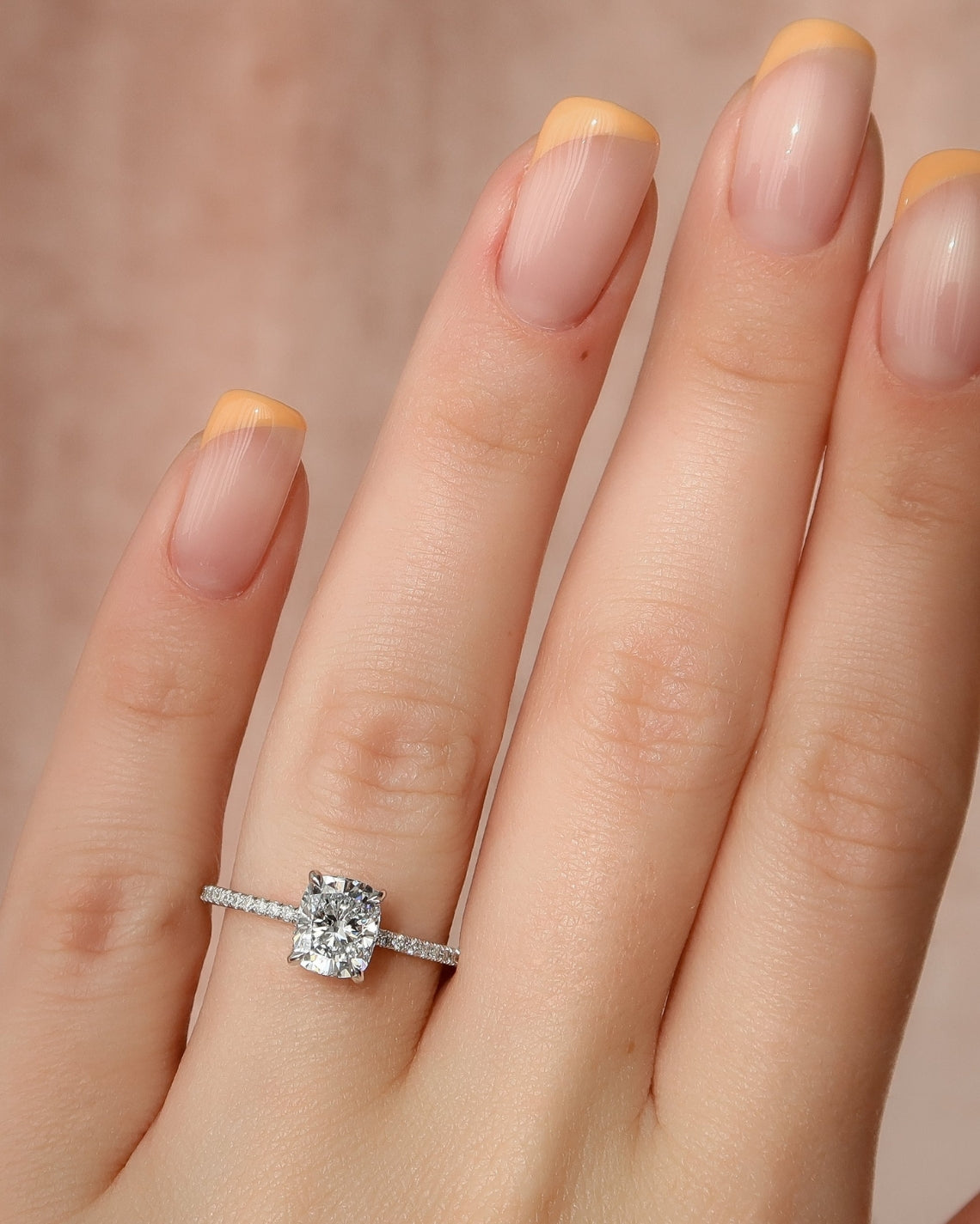 2.0 - 4.0 CT Elongated Cushion Cut CVD Diamond Hidden Halo & Pave Style Engagement Ring