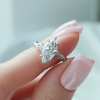 2.0 - 4.0 Carats Marquise shaped CVD Diamond twig & Pave Style Engagement Ring