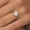 2.0ct Round Moissanite Solitaire Diamond Engagement Ring