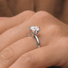 2.0ct Round Moissanite Solitaire Diamond Engagement Ring