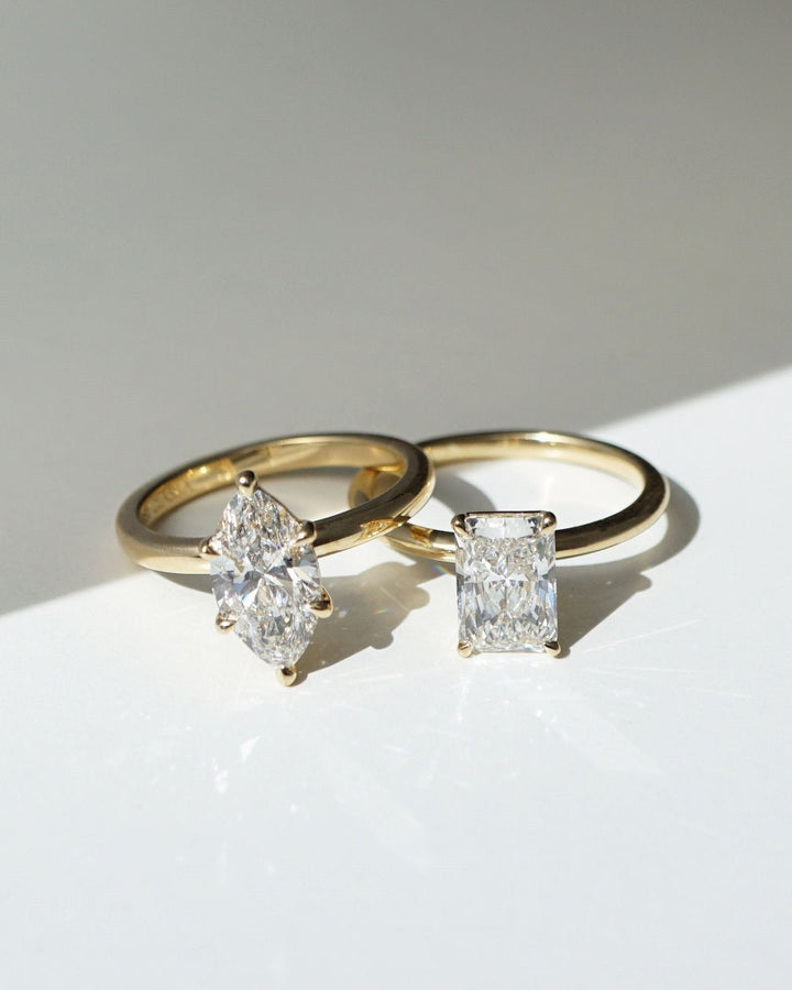 2.0 -4.0 CT Radiant CVD Diamond Solitaire Engagement Ring