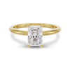 2.0 -4.0 CT Radiant CVD Diamond Solitaire Engagement Ring