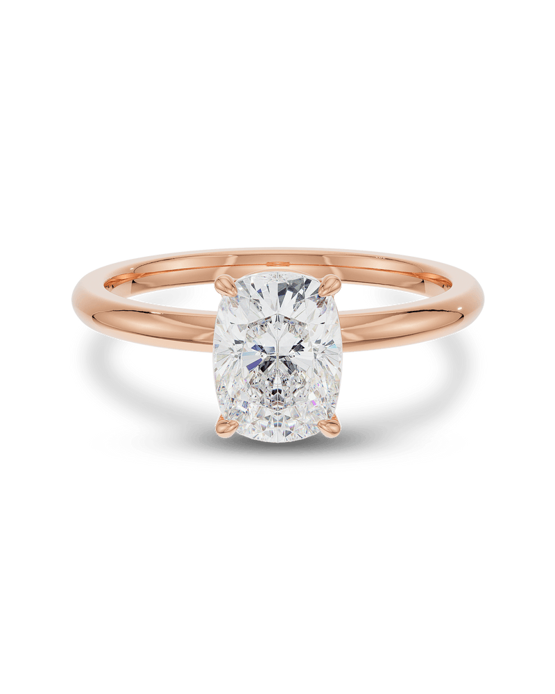 2.5 -4.5 CT Cushion CVD Diamond Solitaire Engagement Ring